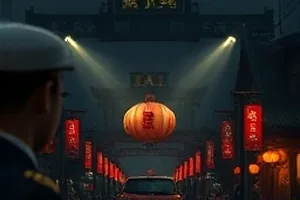 夜色中第七码头集装箱堆场的犯罪剧封面